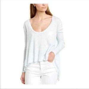 FREE PEOPLE TT Special Top Waffle Knit Light Blue Size XS